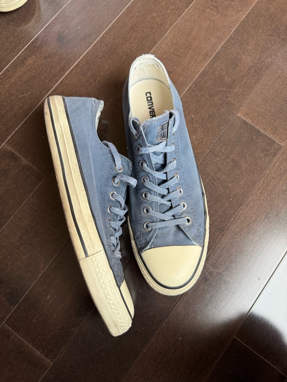 Converse Men’s Low-Top Sneakers in Slate Blue with Ivory Accents